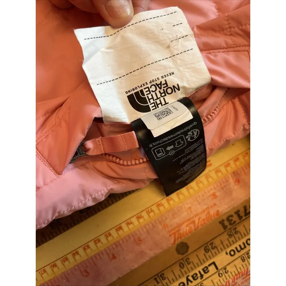 The North Face Jacket Girls L 12 Reversible Coral Pink Fuzzy Teddy Coat Warm